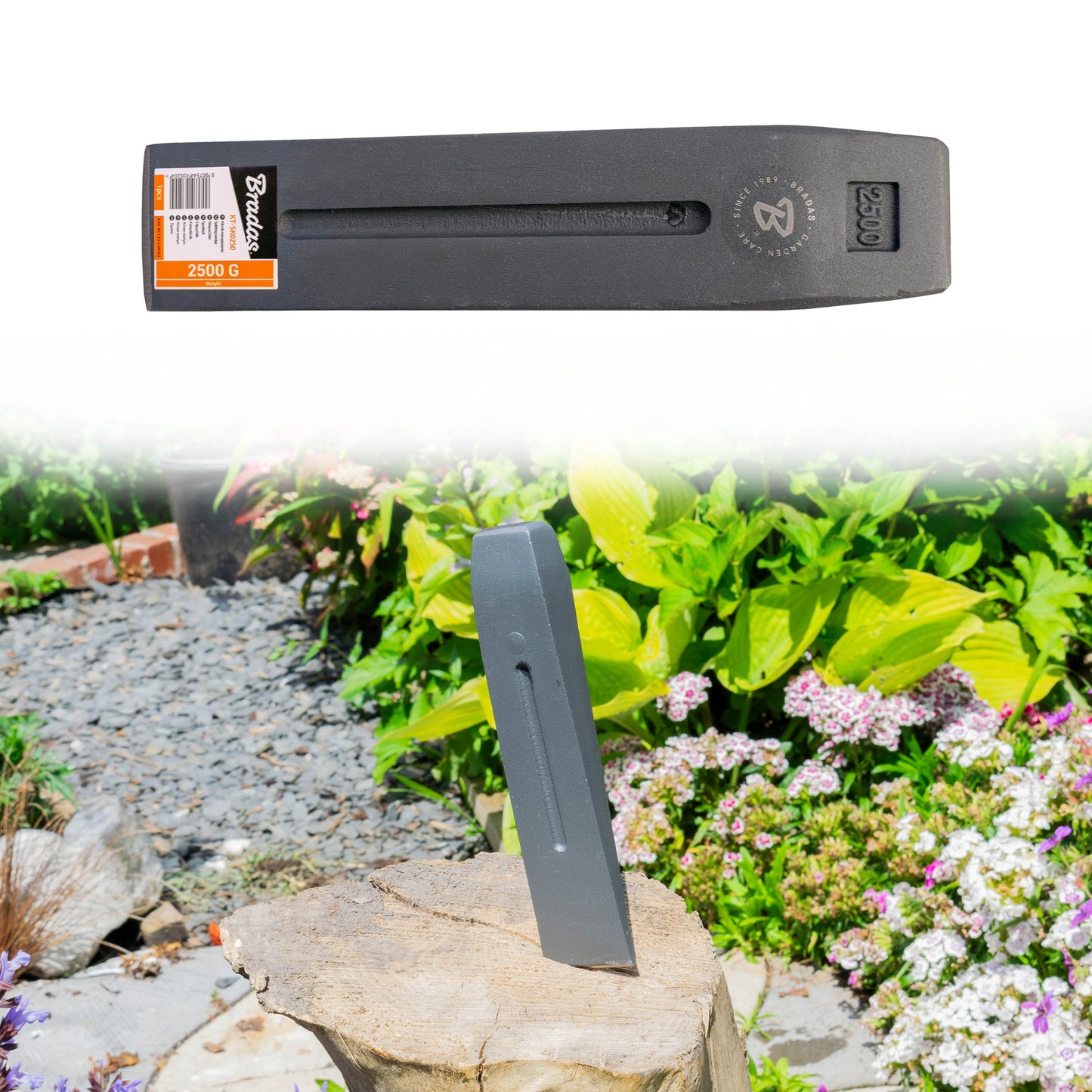 2.5kg Heavy Duty Log Splitter Wedge Garden Irrigation Kit DIY Workshop Accessory