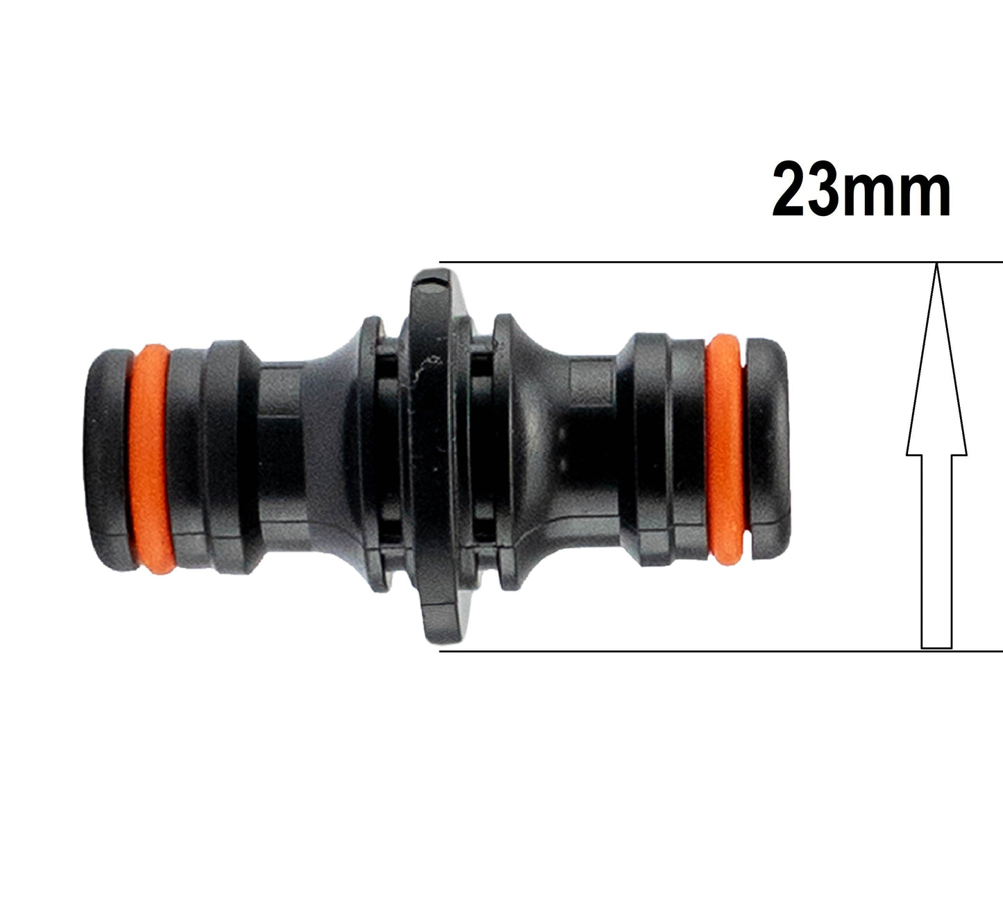Two Way Connector Male 23mm Black Drip Irrigation Fitting DIY Workshop Accessory