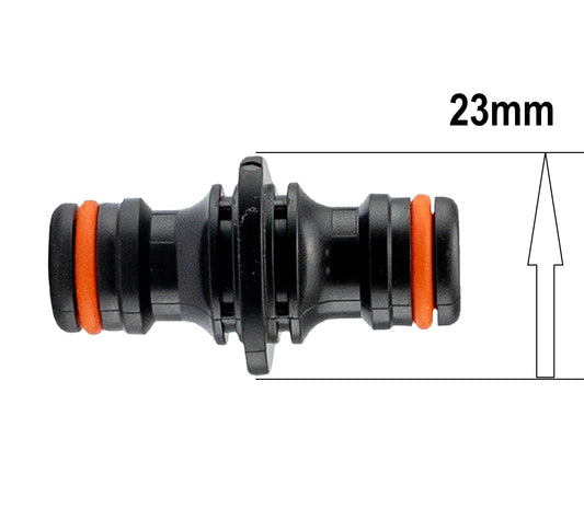 Two Way Connector Male 23mm Black Drip Irrigation Fitting DIY Workshop Accessory