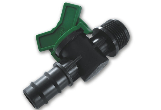 In Line Valve for 1/2in Irrigation Pipe with 3/4in BSPM Thread Hose Pipe Fitting