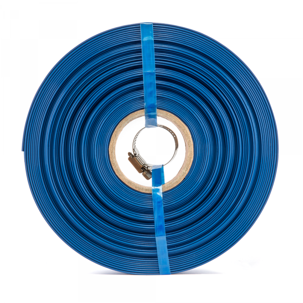 LayFlat 1" / 25mm x 50metres Water Discharge Aqua Hose Pipe Pump Irrigation with Free Secure Hose Clip