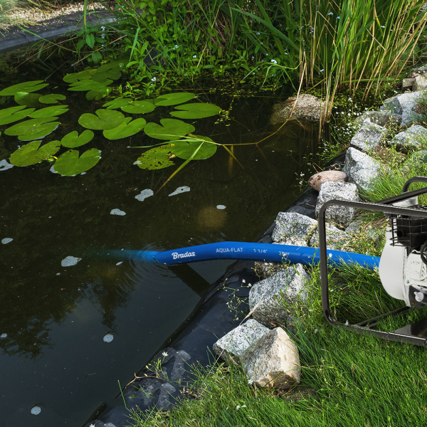 LayFlat 1" / 25mm x 50metres Water Discharge Aqua Hose Pipe Pump Irrigation with Free Secure Hose Clip