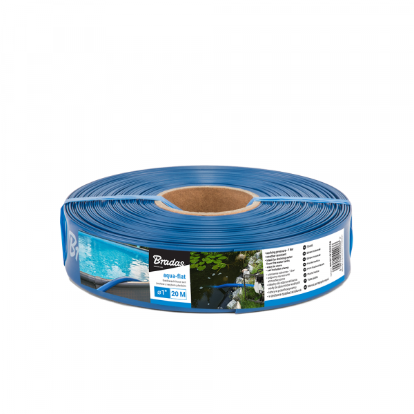 LayFlat 1" / 25mm x 30metres Water Discharge Aqua Hose Pipe Pump Irrigation with Free Secure Hose Clip