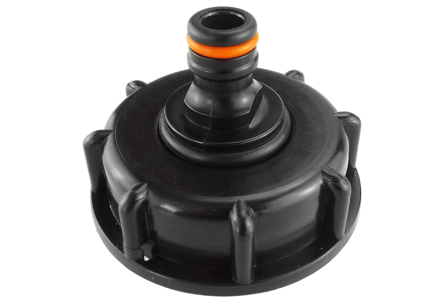IBC 2 S60X6 Cap with Male Quick Connector Black Outdoor Watering Kit Tap Adapter