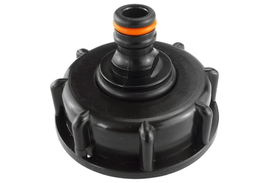 IBC 2 S60X6 Cap with Male Quick Connector Black Outdoor Watering Kit Tap Adapter