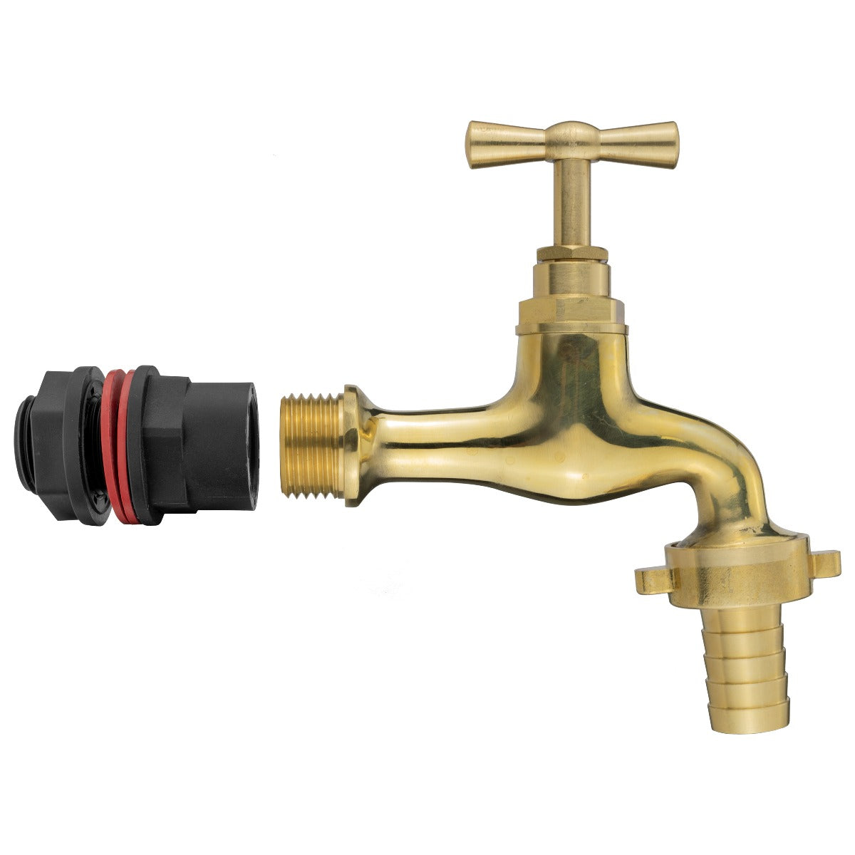 AP Supplies Water Butts Kit 1/2" With Polish Brass Tap 13mm Outlet and Drill Bit