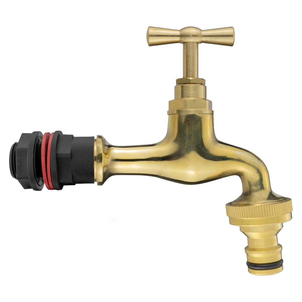 AP Supplies Water Butts Kit 1/2" With Polish Brass Tap & Snap On Connector and Drill Bit