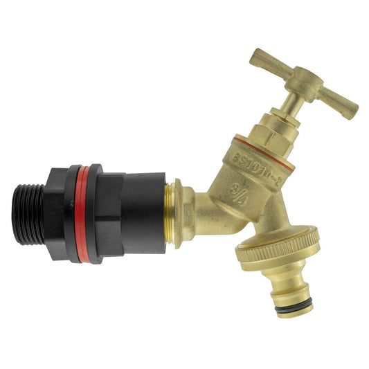 Water Butts Kit 3/4in with Brass Bib Tap and Snap On Water Connector Tap Adapter