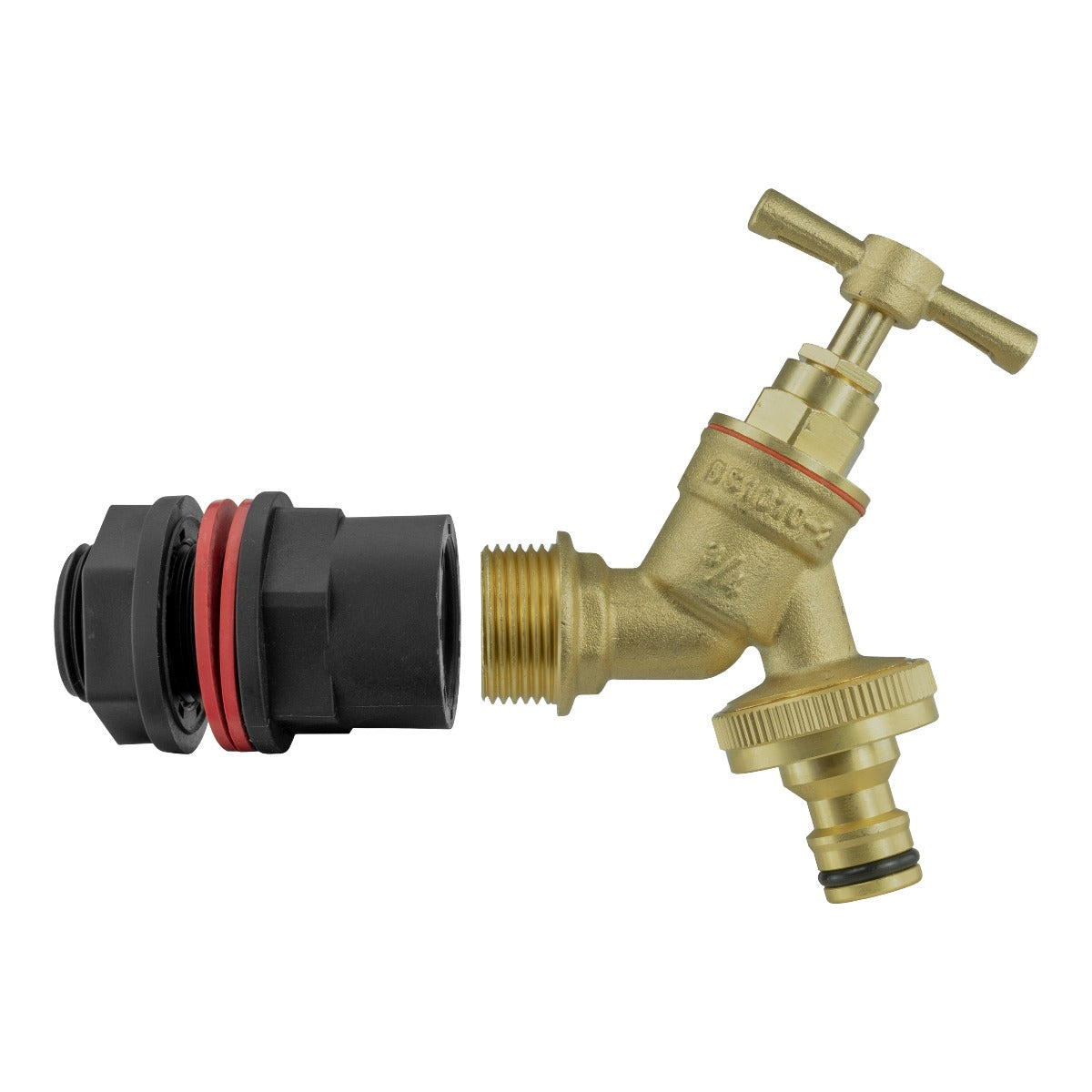 Water Butts Kit 3/4in with Brass Bib Tap and Snap On Water Connector Tap Adapter