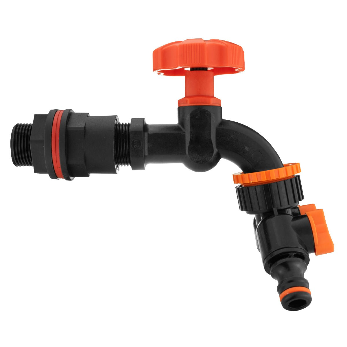 Water Butts Kit 3/4in PP Black Tap and Tap Splitter Garden Hose Pipe Tap Adapter