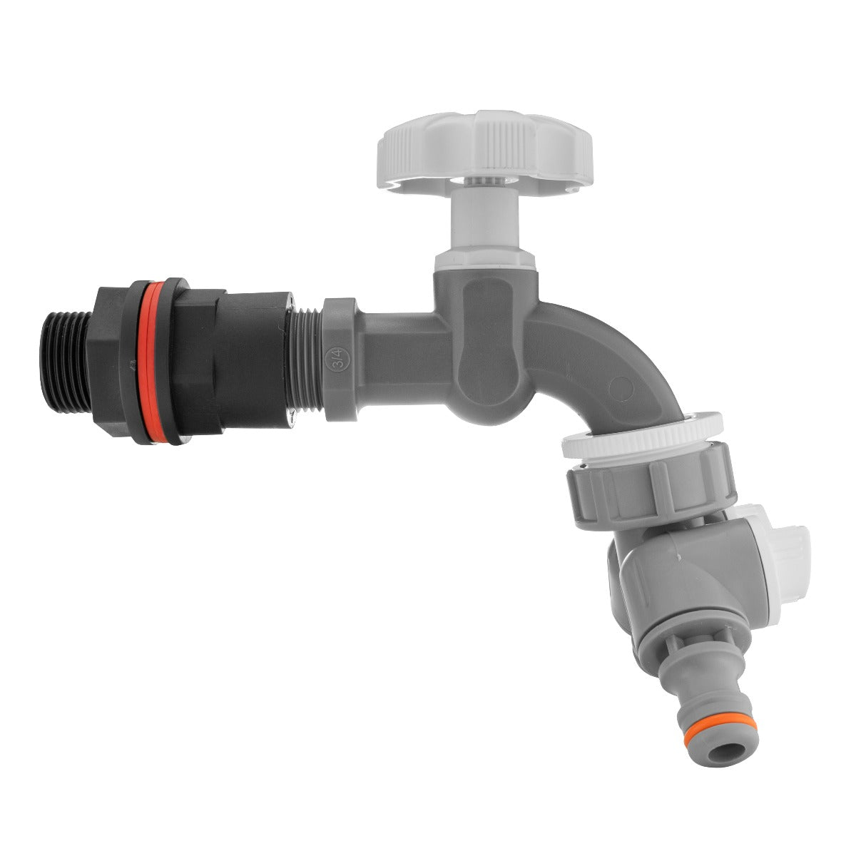 Water Butts Kit 3/4in PP WL Tap and Tap Splitter Hose Connector Set Tap Adapter