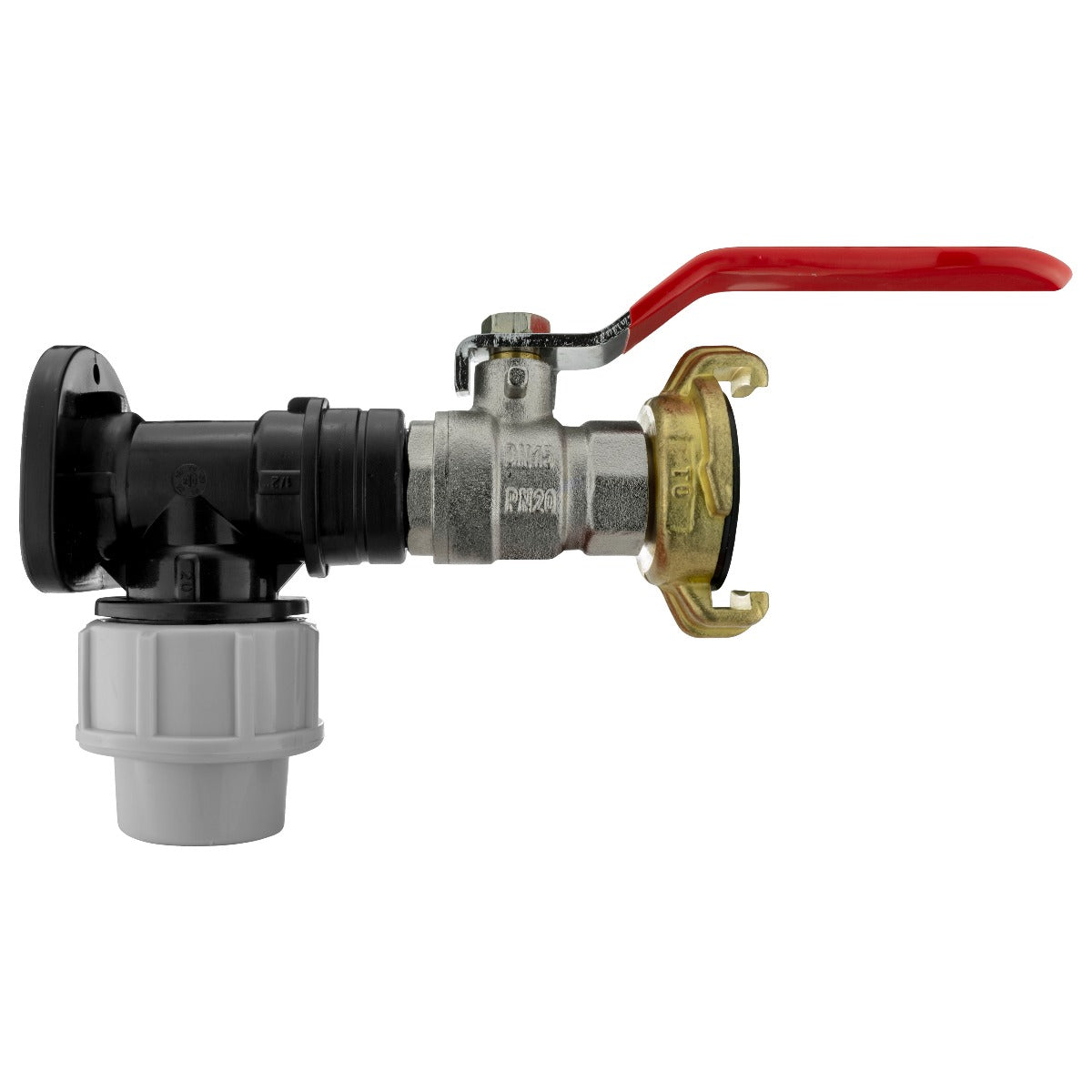 Wall Flange Kit 20mm MDPE - Geka and Lever Valve Hose Pipe Fitting Claw Coupling
