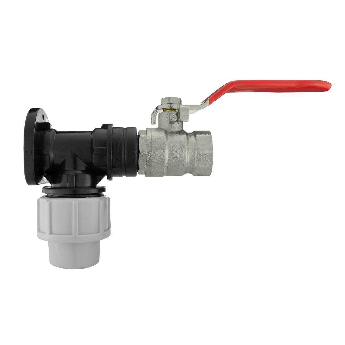 Wall Flange Kit 20mm MDPE - Lever Valve BSP Thread Fitting Garden Irrigation Kit