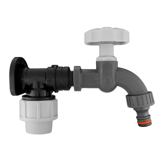Wall Flange Kit 20mm MDPE - PP Bib Tap WL Outdoor Watering Kit Hose Pipe Fitting