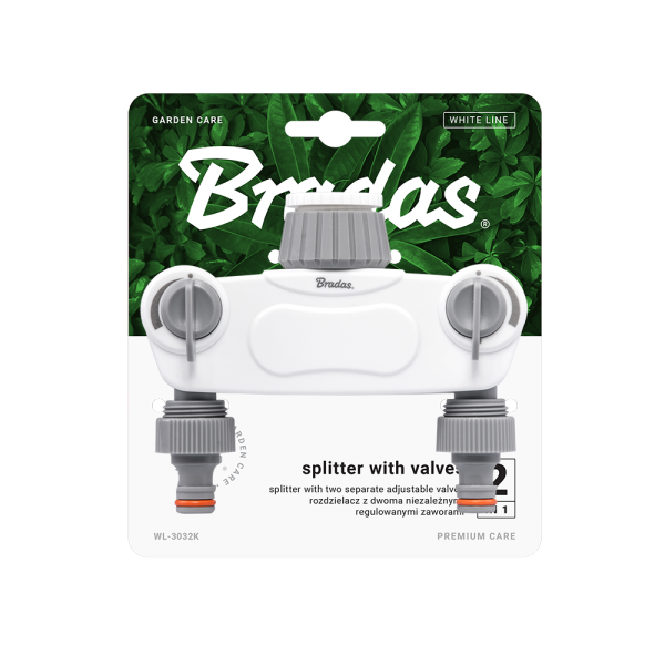 White Line Solid 2-Way Manifold with 1in or 3/4in Tap Valves for Water Connector
