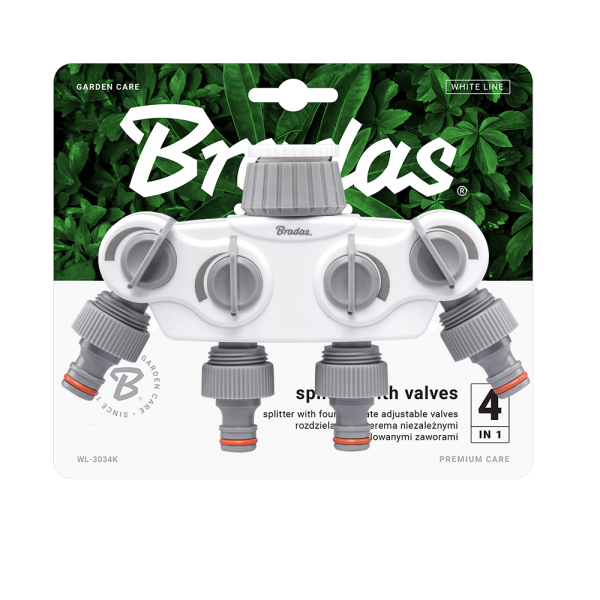 White Line 4-way Manifold with 1inor 3/4in BSP Tap Connection BSP Thread Fitting