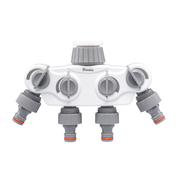 White Line 4-way Manifold with 1inor 3/4in BSP Tap Connection BSP Thread Fitting