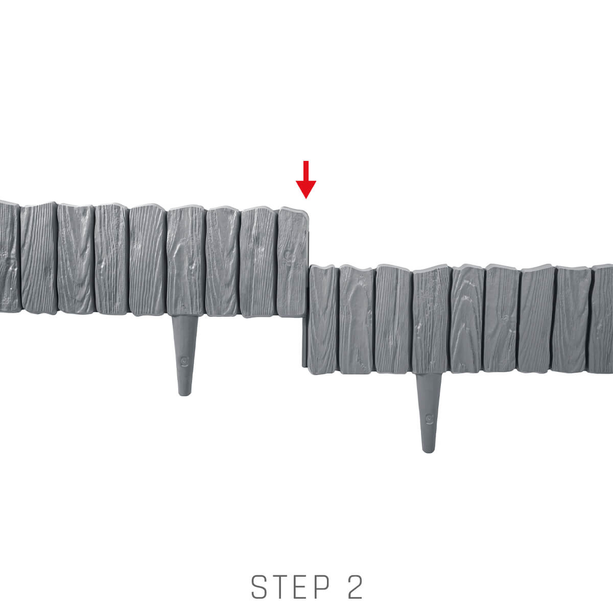 Lawn Edging, Plastic Palisade Wood Effect, 2.32m, Black for Home and Garden Use
