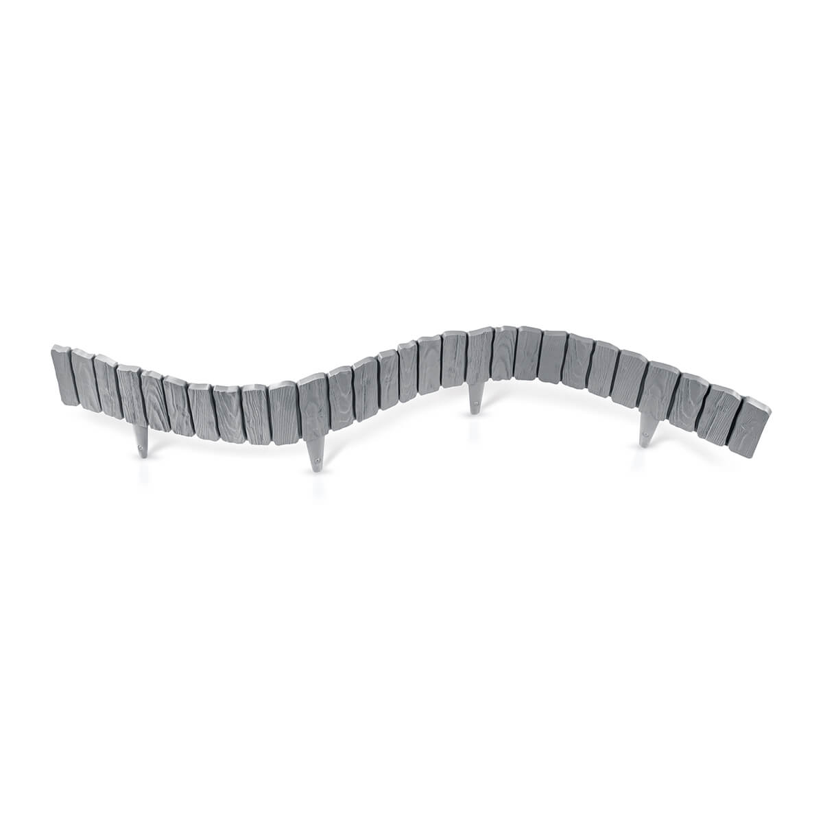 Lawn Edging, Plastic Palisade Wood Effect, 2.32m, Black for Home and Garden Use